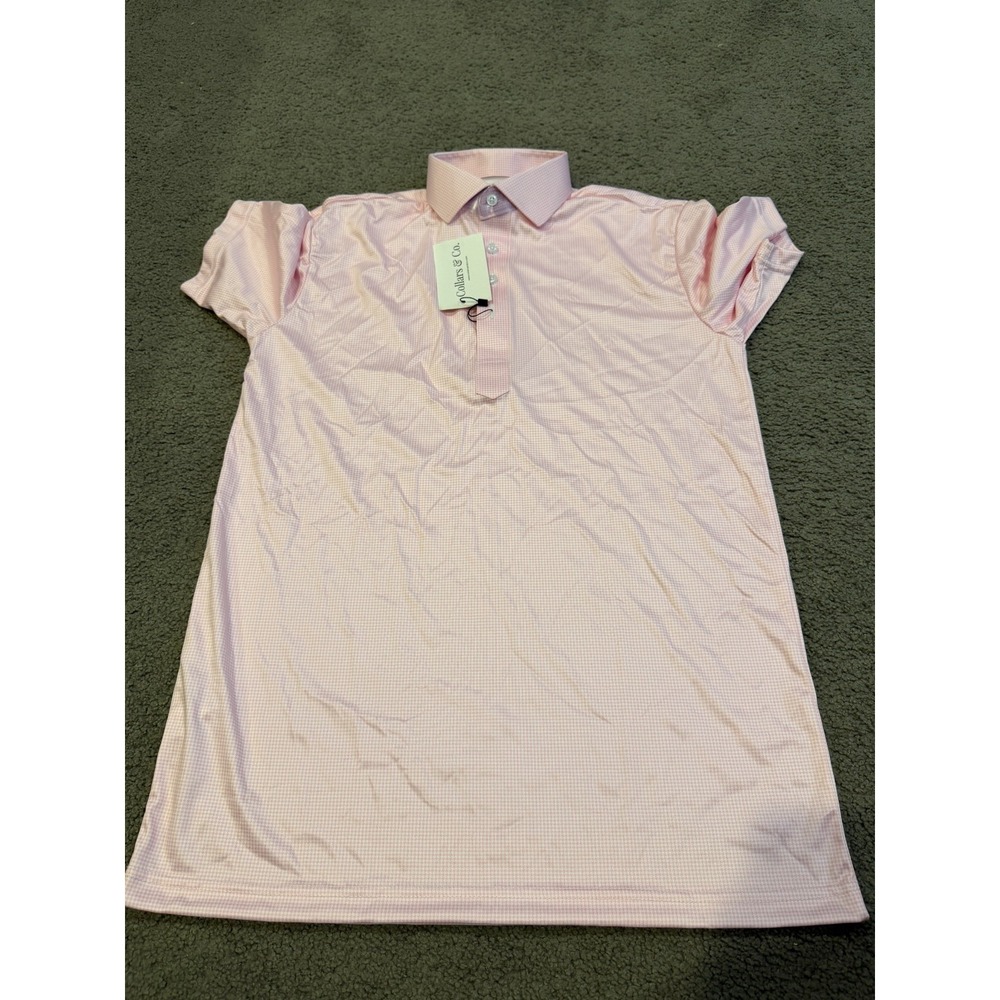 Collars And Co Mens Short Sleeve Polo Pink Size Small NWT